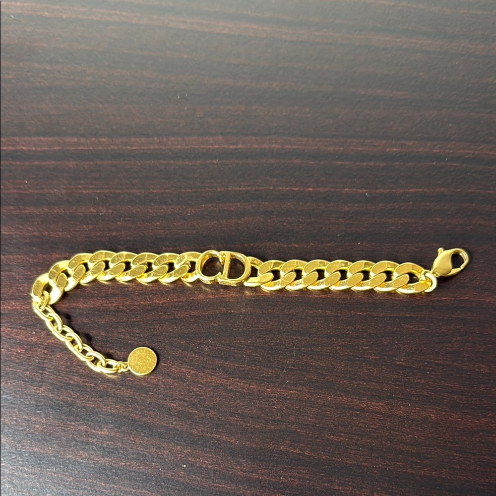 Gold DIOR Chain Bracelet